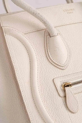 Sac à main Celine Cabas Luggage  Ecru en Cuir
