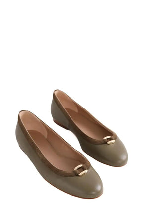Ballerines LK Bennett Dollie Kaki en Cuir