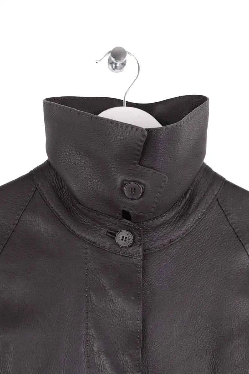 Manteau Hermès Marron en Cuir
