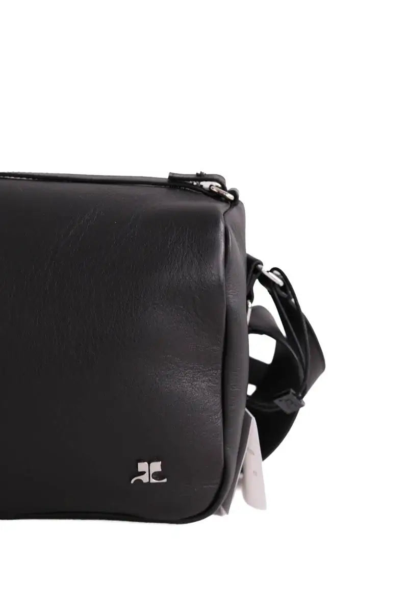 Sac porté épaule Courrèges Three Sixty Medium Noir en Cuir