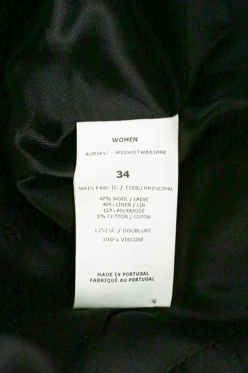 Manteau Officine Générale Noir en Laine