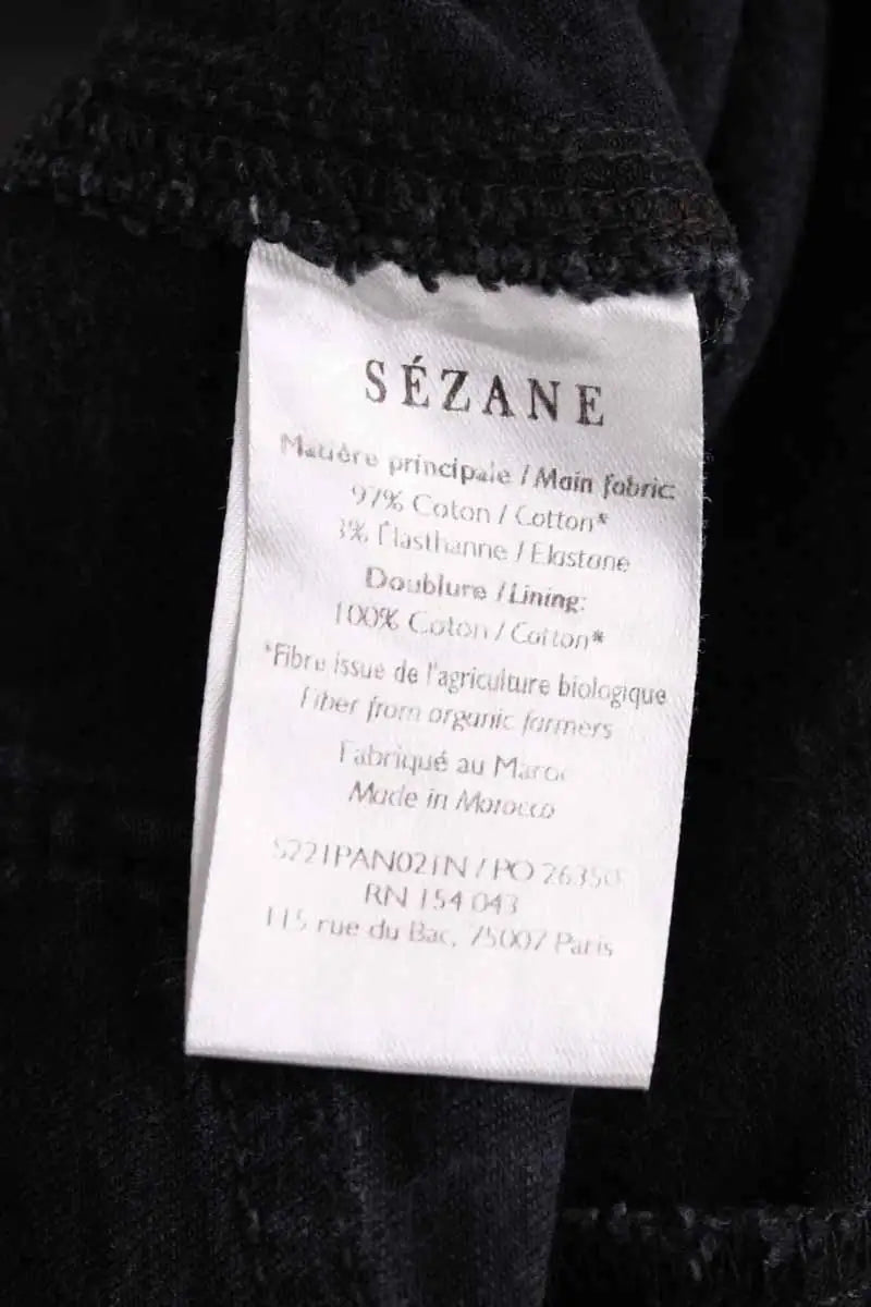 Jean slim Sézane Noir en Coton