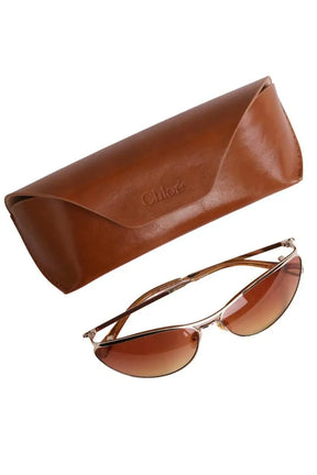 Lunettes de soleil Chloé Marron en Métal