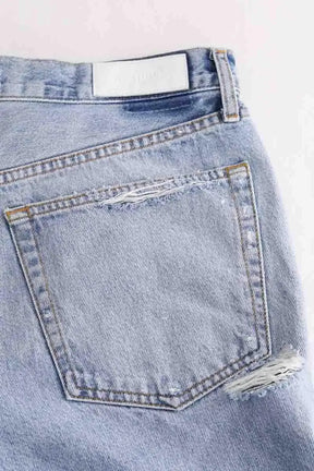 Mini short RE/DONE Bleu en Coton