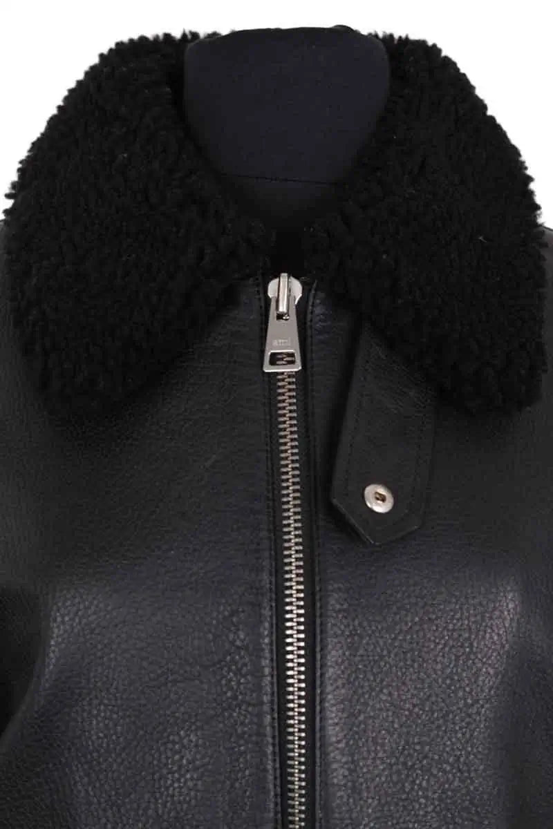 Blouson Ami Noir en Cuir