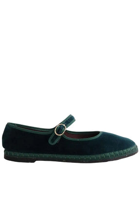 Ballerines Flabelus Vert en Velours, taille 40 - Seconde Main