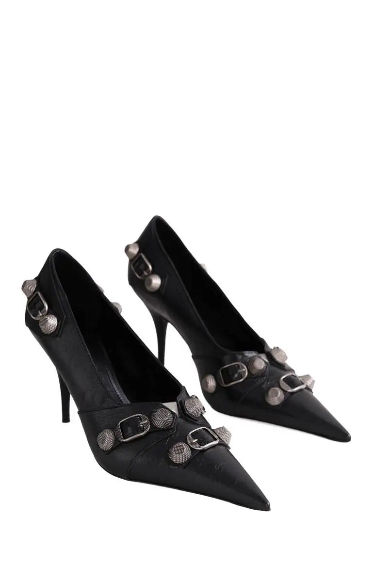 Talons Balenciaga Cagole Noir en Cuir