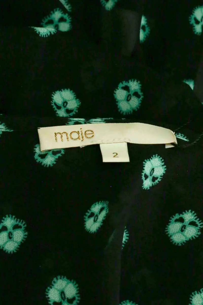 Robe Maje Noir en Viscose