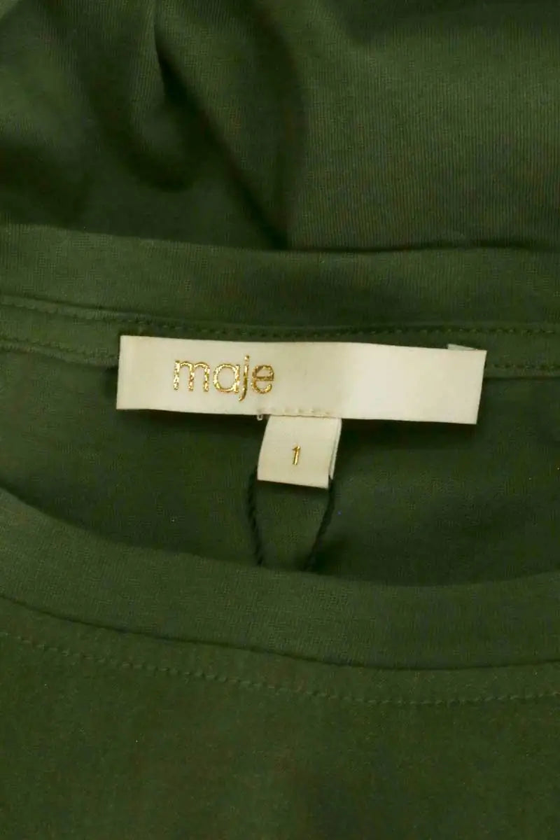 T-shirt Maje Kaki en Soie
