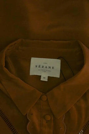 Blouse Sézane Marron en Soie