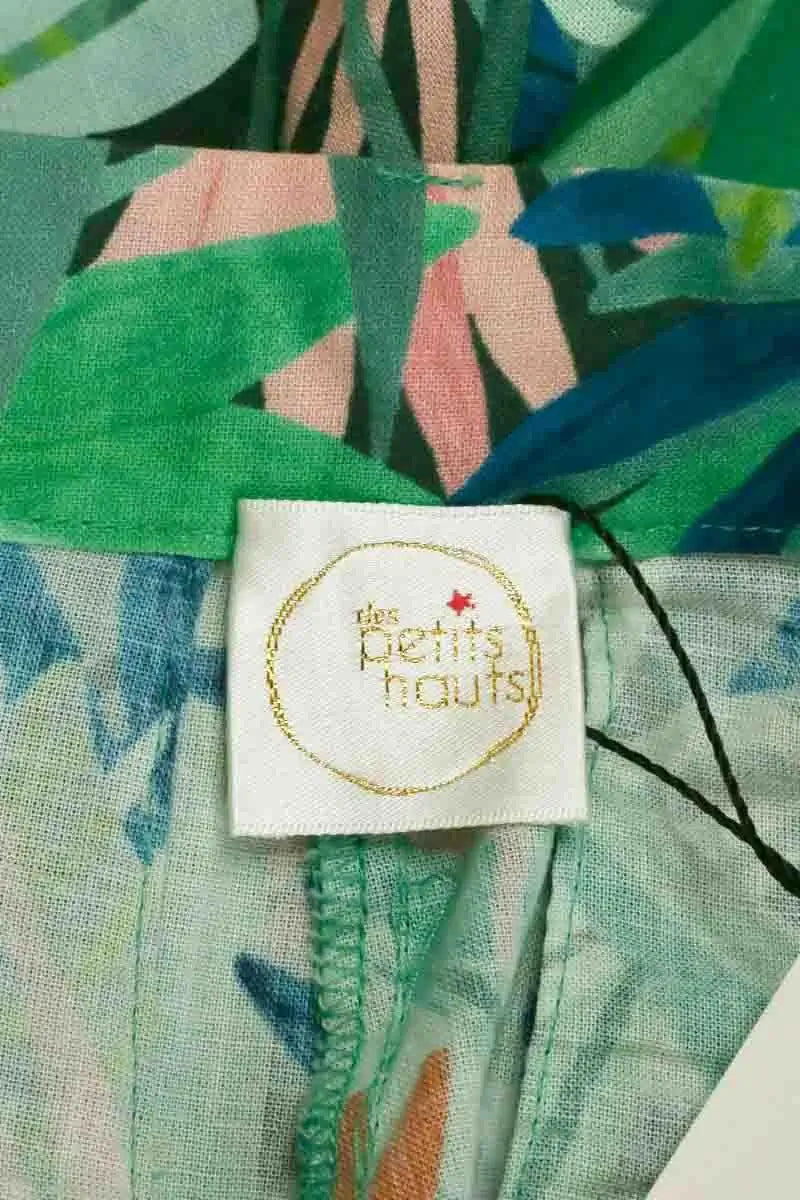 Mini short Des Petits Hauts Vert en Coton