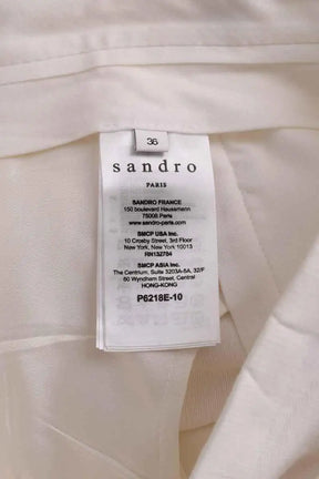 Pantalon droit Sandro Blanc en Viscose