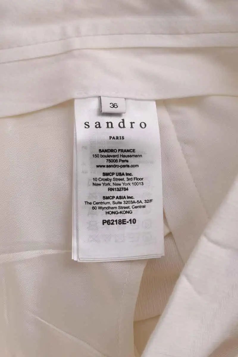 Pantalon droit Sandro Blanc en Viscose
