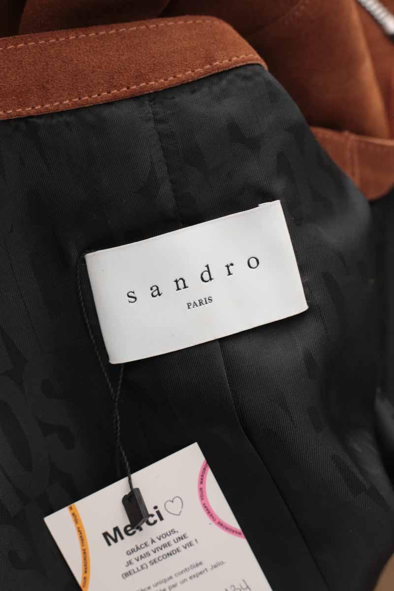 Veste Sandro Homme Usée Style Décontracté – Taille S, Noire, En Coton Et Cuir, Occasion Très Bon état