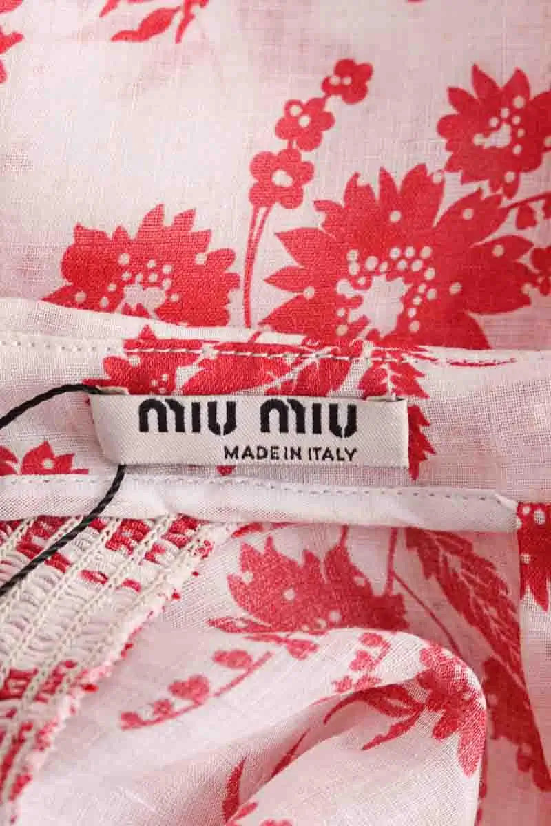 Top sans manche Miu Miu Rouge en Coton