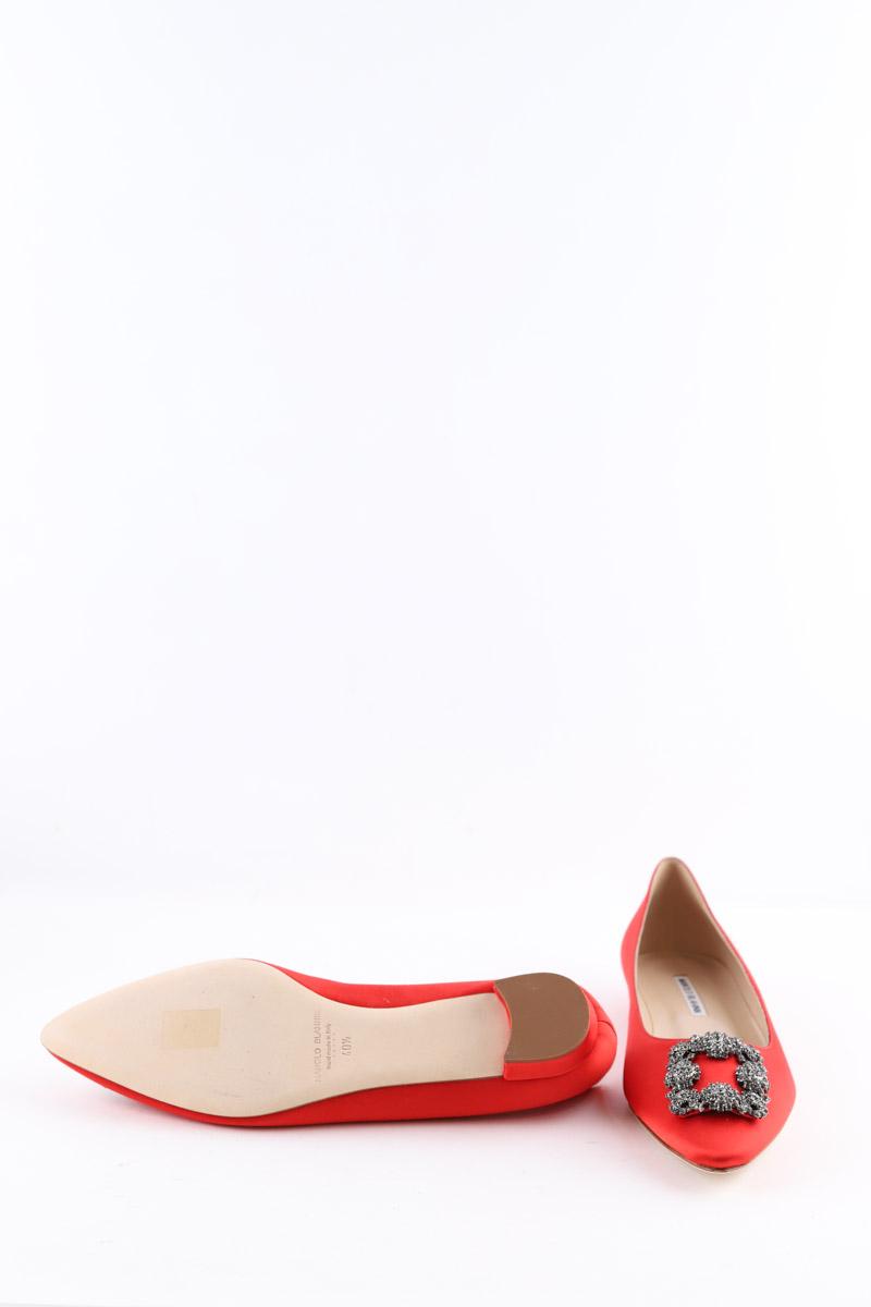 Ballerines Manolo Blahnik Hangisi Rouge