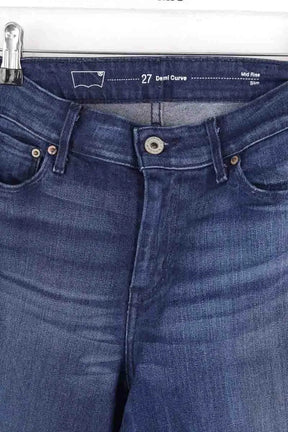 Jean slim Levi's Mid Rise Slim Bleu en Coton