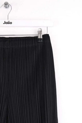 Pantalon droit Pleats Please Noir en Synthétique