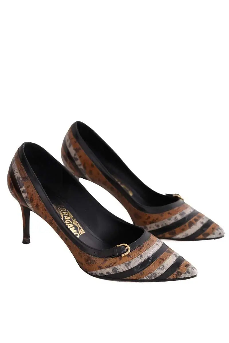 Talons Salvatore Ferragamo Marron en Cuir