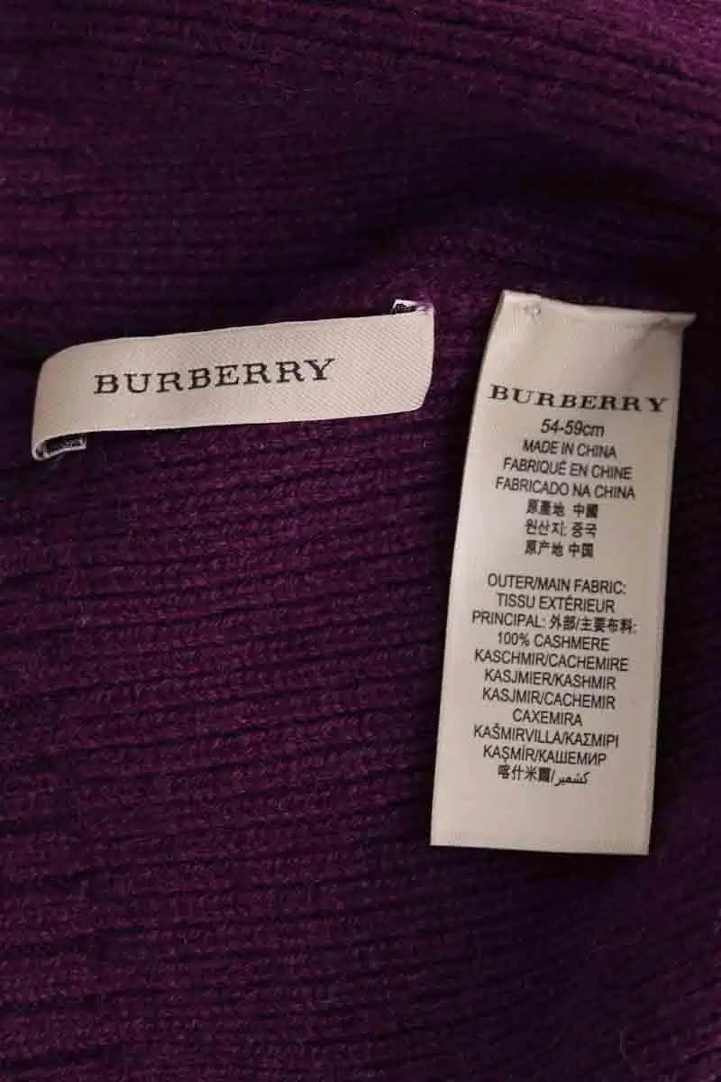 Bonnet Burberry Violet en Cachemire