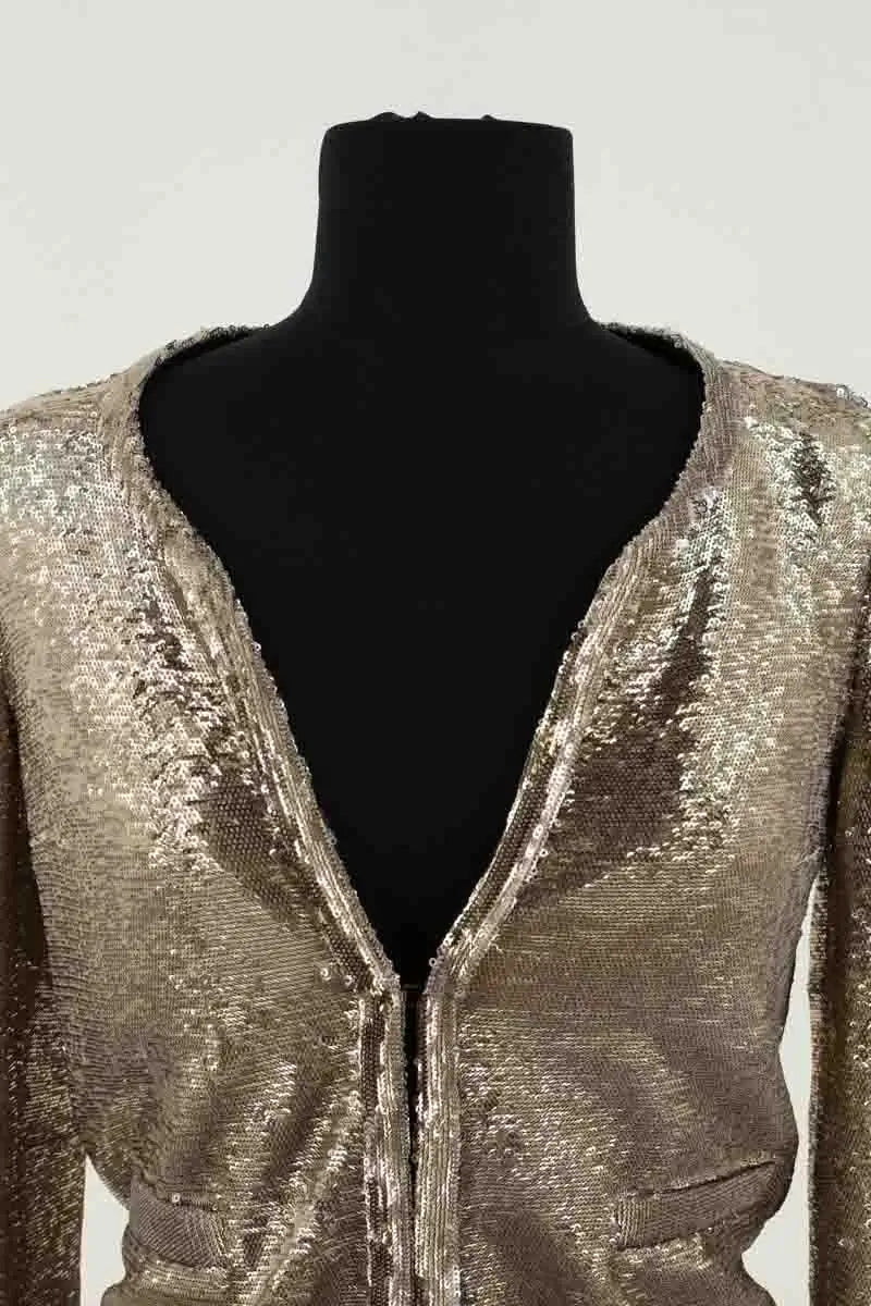 Veste Maje Doré en Paillettes