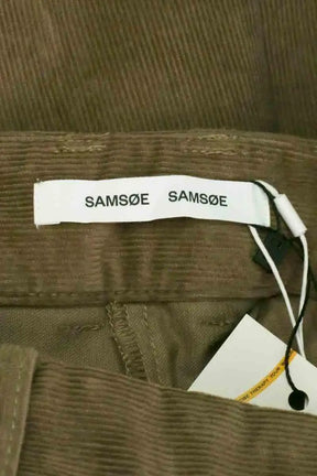 Pantalon droit Samsoe Samsoe Salot Trousers Marron en Coton