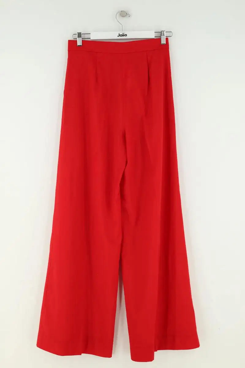 Pantalon large Max Mara Rouge en Synthétique