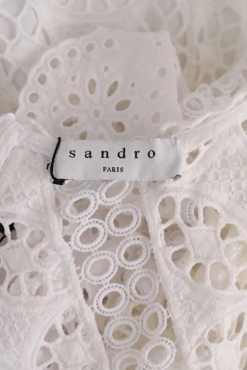 Robe Sandro Blanc en Coton