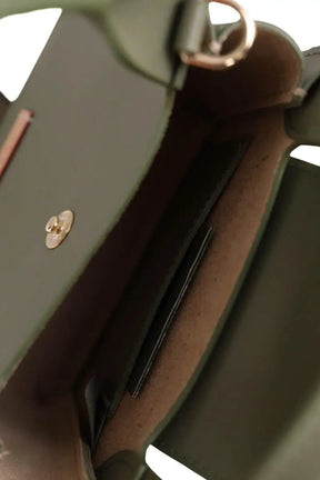 Mini sac Longchamp Pilage Kaki en Cuir