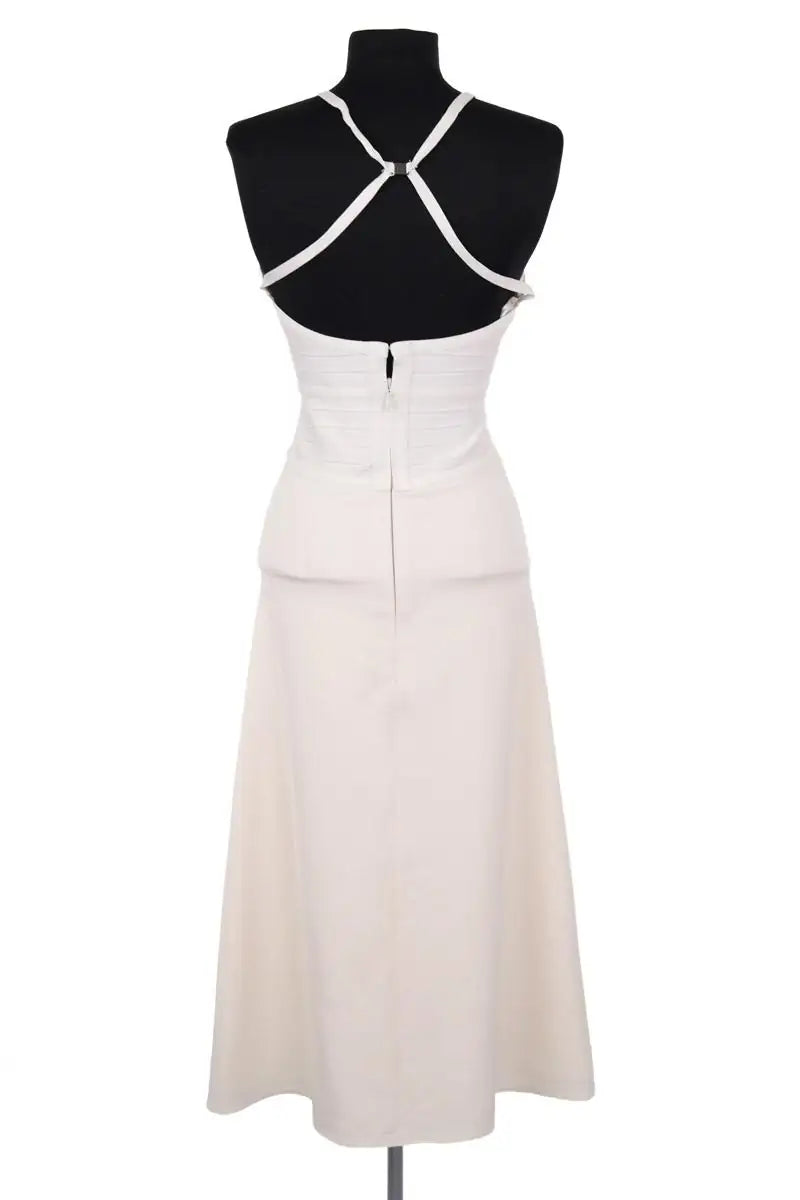 Robe Herve Leger Ecru en Coton