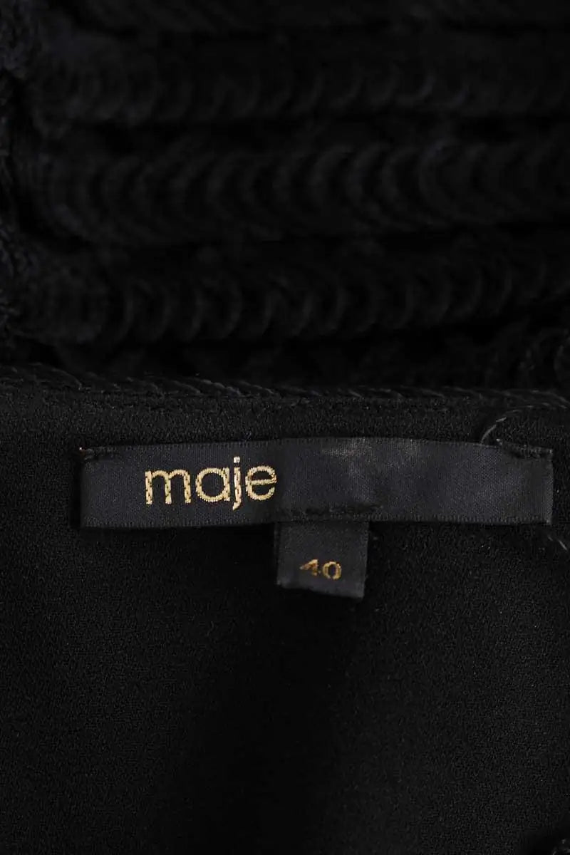 Gilet Maje Noir en Viscose