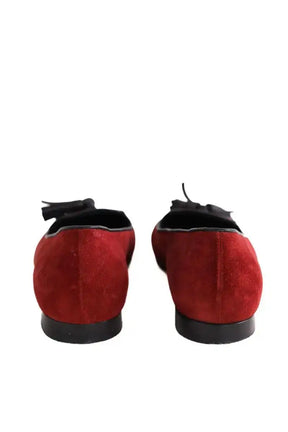 Ballerines Longchamp Bordeaux en Daim