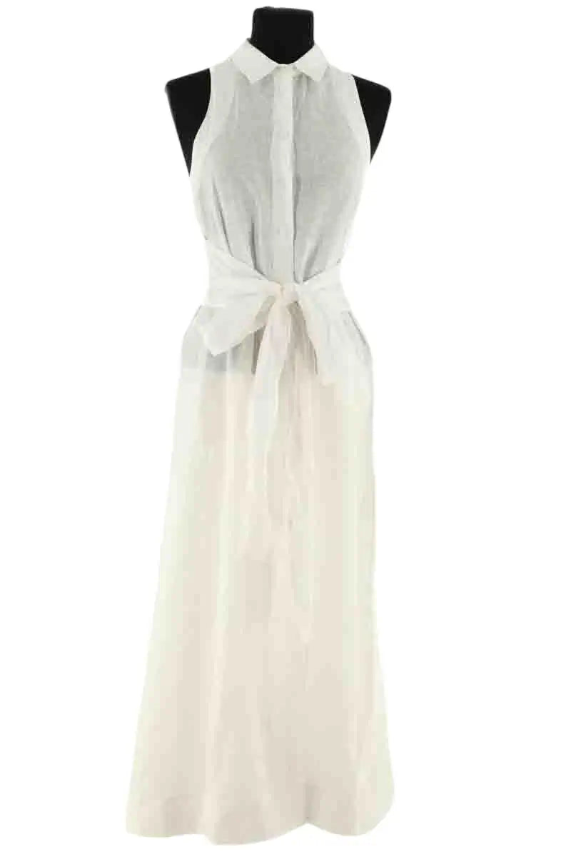 Robe Falconeri Blanc en Lin, taille S - Seconde Main