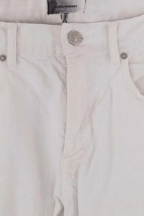 Jean droit Isabel Marant Blanc en Coton