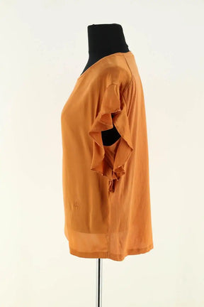 T-shirt Maje Orange en Soie
