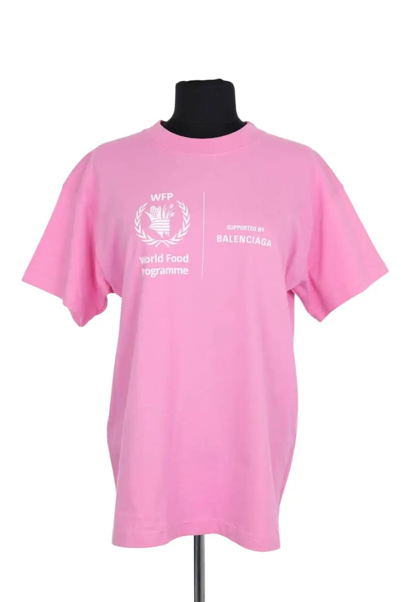T-shirt Balenciaga Rose en Coton, taille XS - Seconde Main