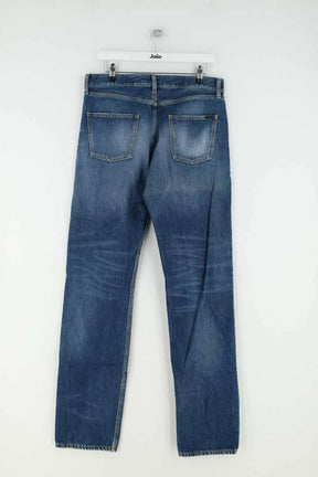 Jean droit Saint Laurent Bleu en Coton