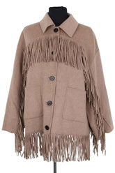 Veste Maje Beige en Laine, taille XS - Seconde Main