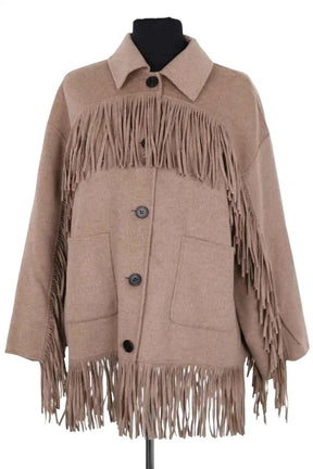 Veste Maje Beige en Laine, taille XS - Seconde Main
