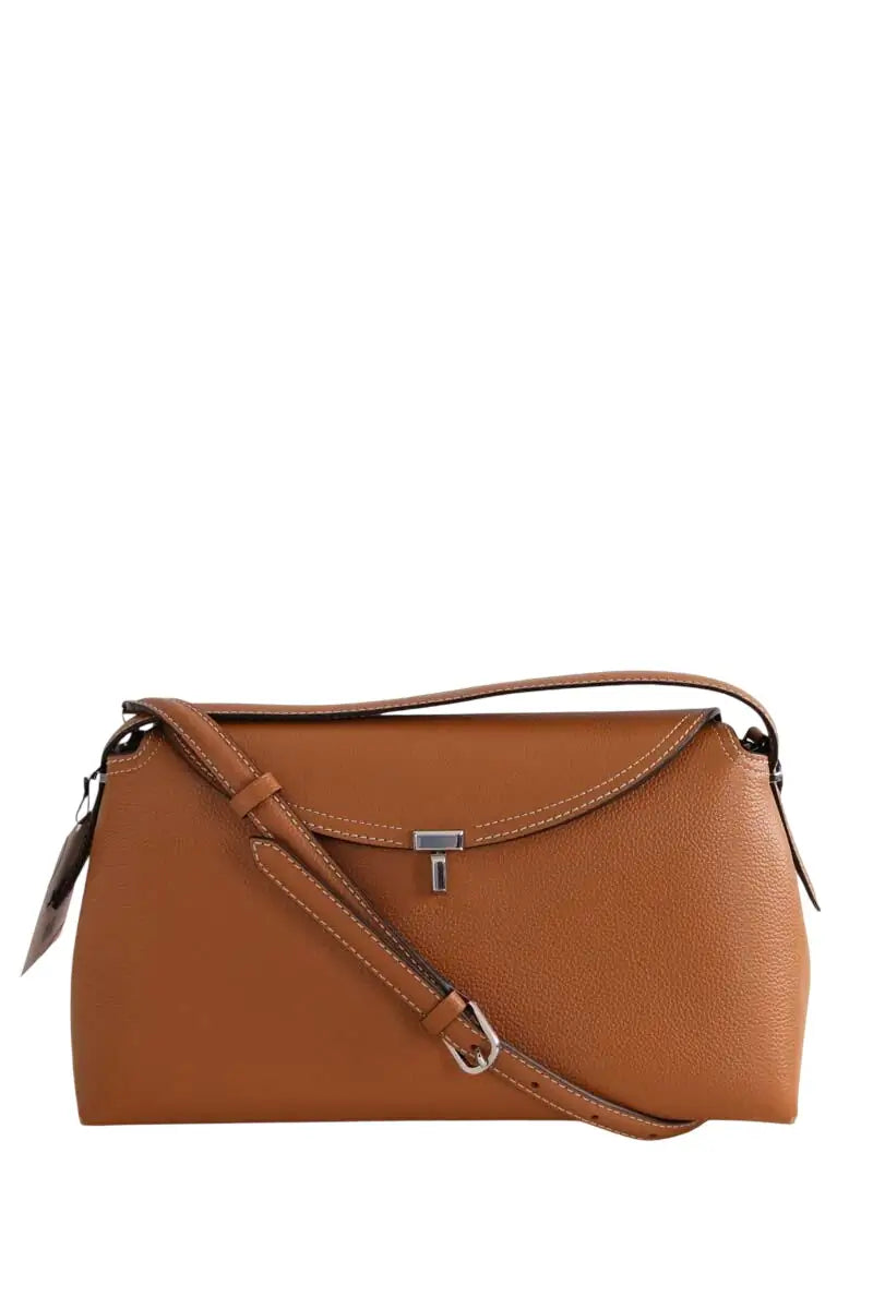 Sac porté épaule Toteme T-Lock Camel en Cuir - Seconde Main