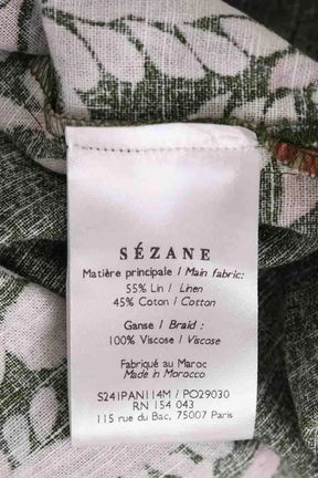 Pantalon Sézane Vert en Lin