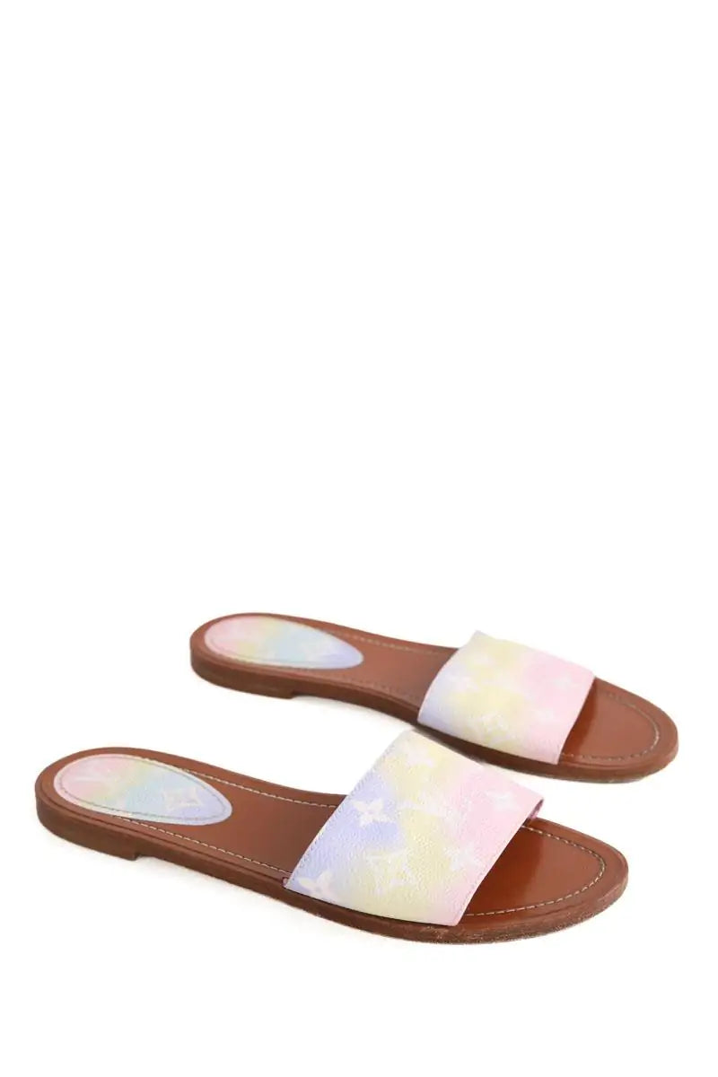 Sandales Louis Vuitton Marron en Cuir