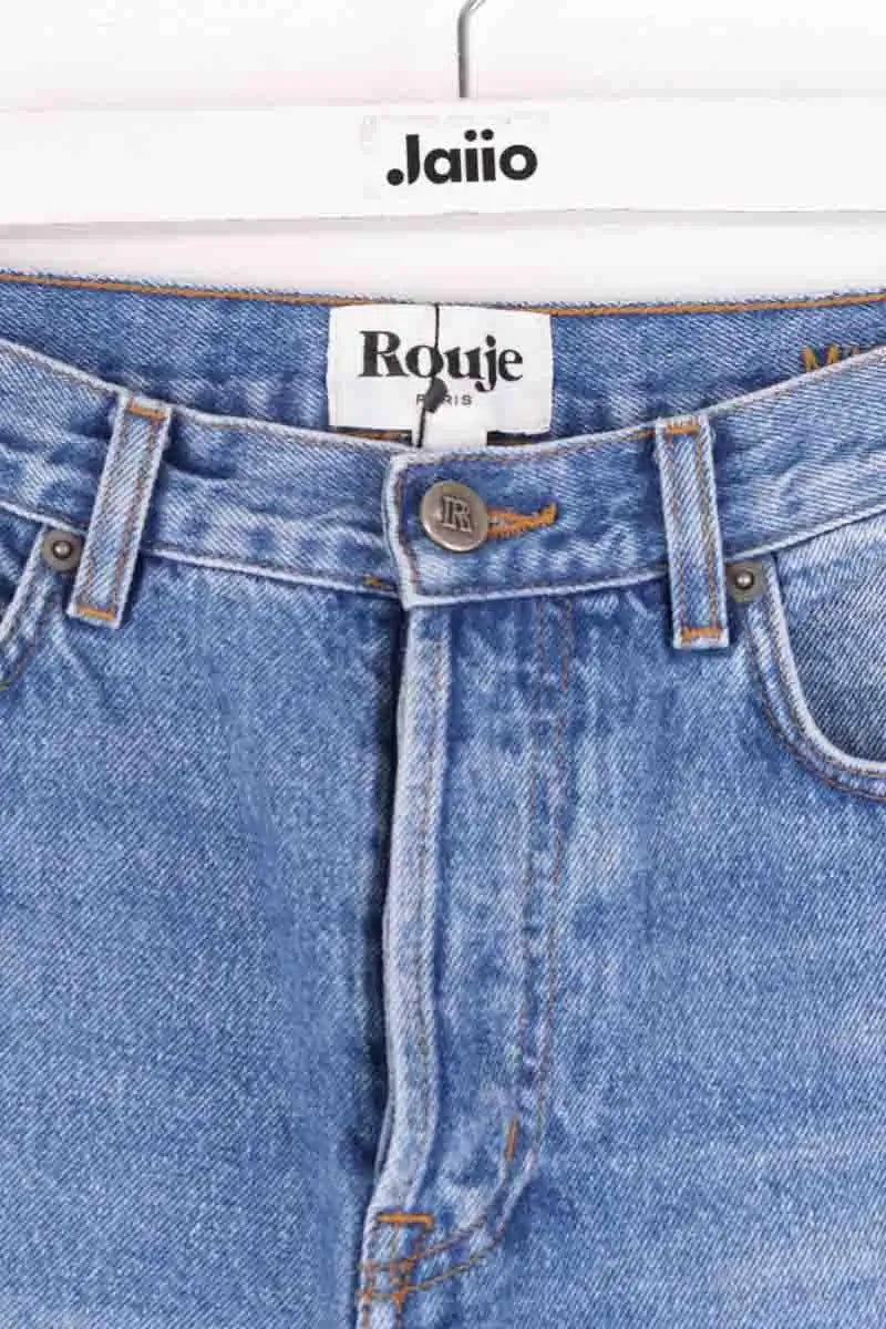 Jean droit Rouje Bleu en Coton
