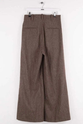 Pantalon large Laurence Bras Marron en Laine
