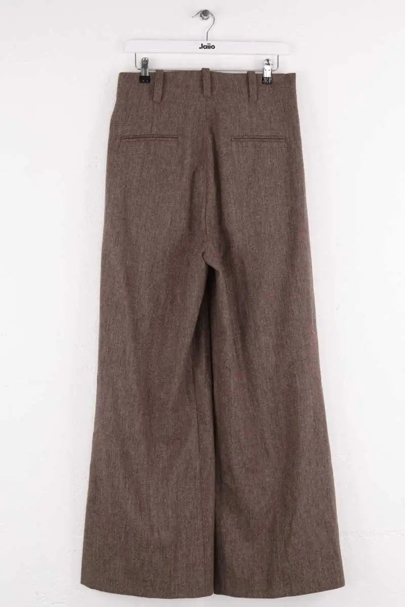 Pantalon large Laurence Bras Marron en Laine