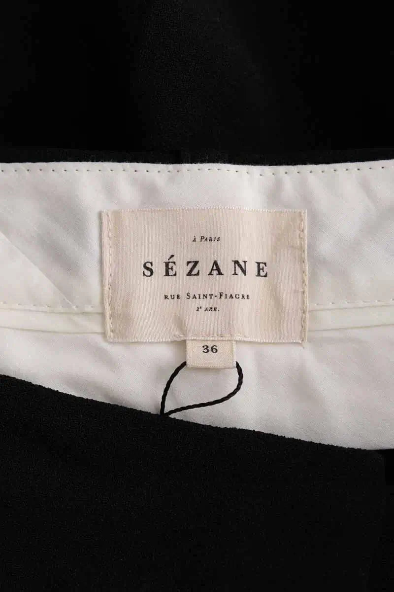 Pantalon Sézane Noir en Laine
