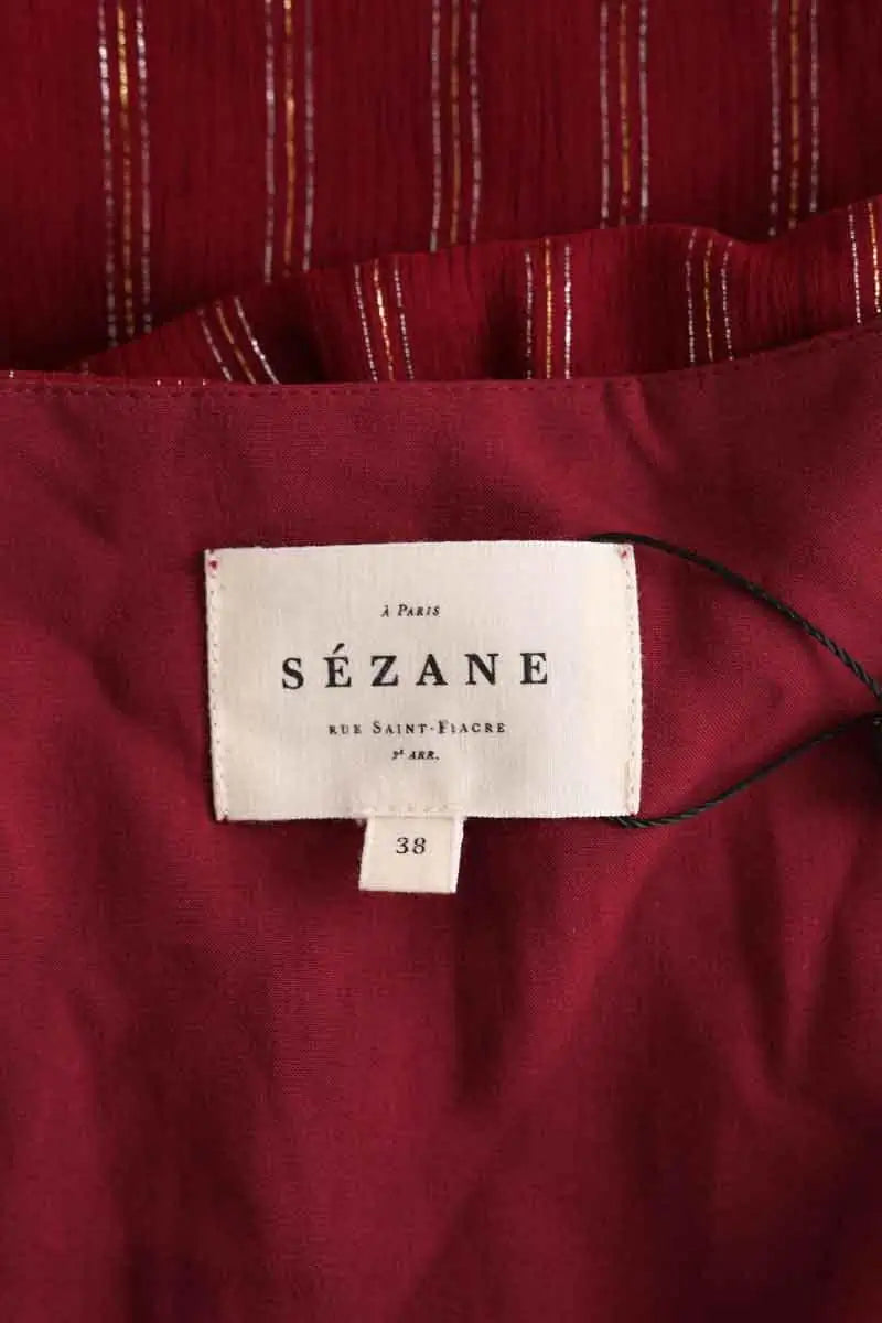 Robe manches longues Sézane Bordeaux en Soie