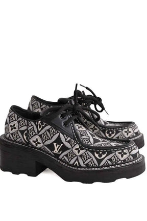 Chaussures à lacets Louis Vuitton Derbies en toile beaubourg Noir en Cuir