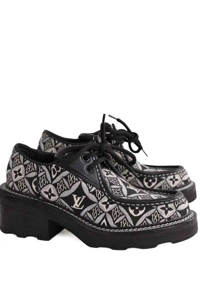 Chaussures à lacets Louis Vuitton Derbies en toile beaubourg Noir en Cuir