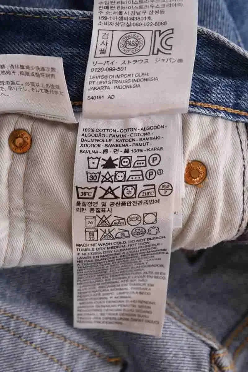 Jean droit Levi's 501 Bleu en Coton